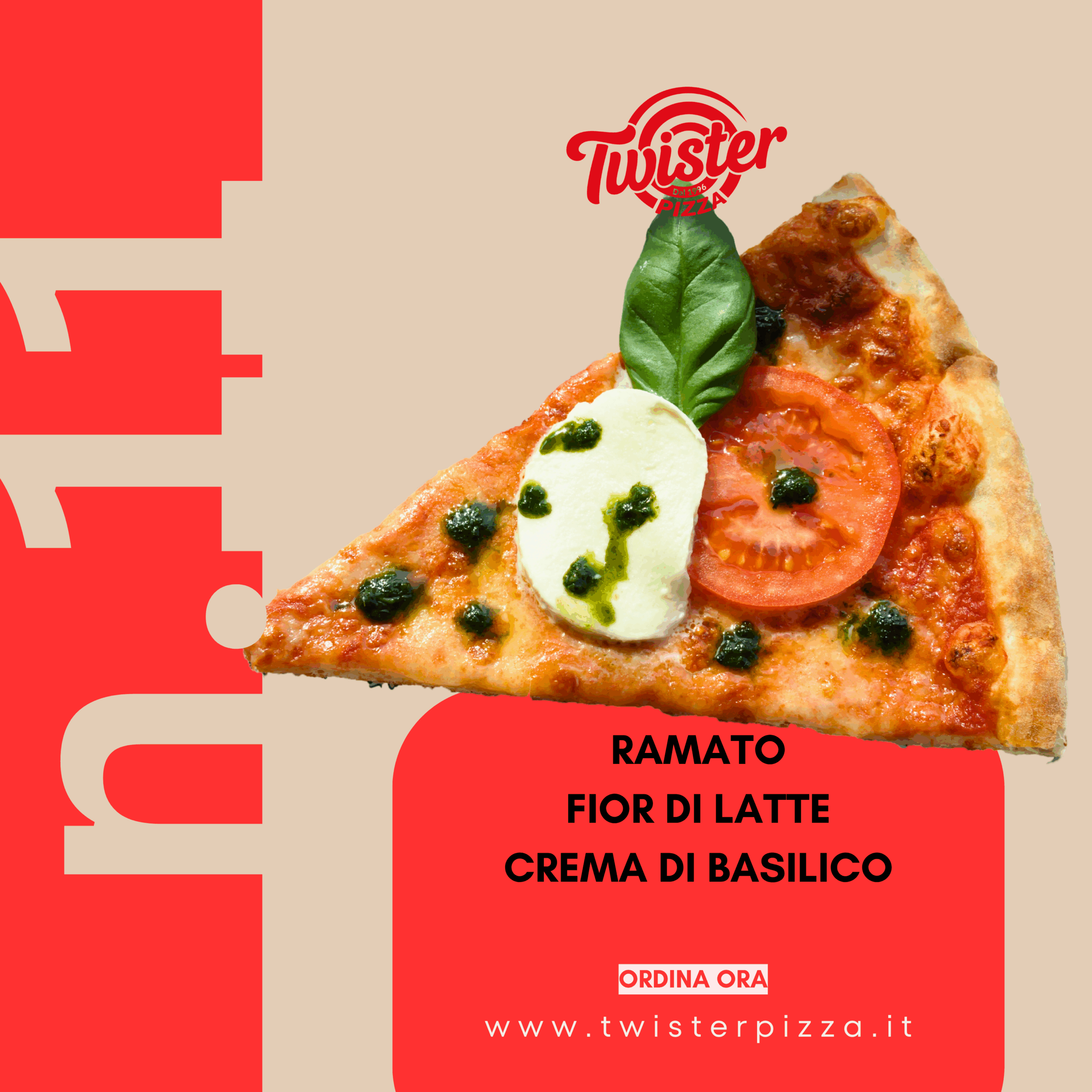 Ramato, Fior di latte, Crema di Basilico